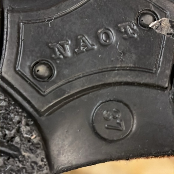 NAOT brown patchwork chunky leather suede Slip On shoes Mule Clogs EURO 37, Sz 7 - Picture 15 of 16